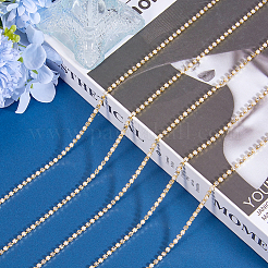 Plastic Pearl & Rhinestone Cup Chains&nbsp;CH-WH0013-01B-G