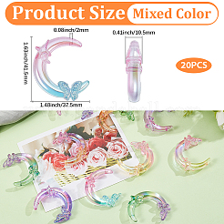 20Pcs Transparent UV Plating Acrylic Beads&nbsp;PACR-PA0001-28