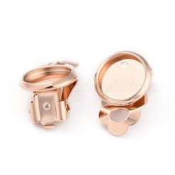 304 Stainless Steel Clip-on Earring Setting&nbsp;STAS-L244-50C-RG
