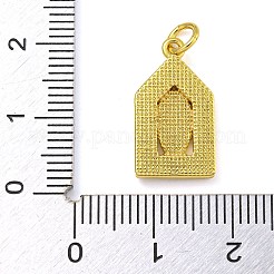 Real 18K Gold Plated Brass Pendants with Shell and Jump Rings&nbsp;KK-D534-04G-02