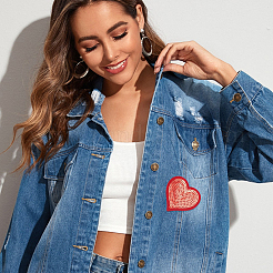 Heart PVC Glitter Iron on/Sew on Patches&nbsp;DIY-WH0060-56