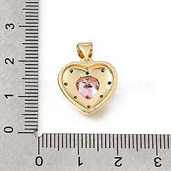 Valentine's Day Brass Micro Pave Colorful Cubic Zirconia Pendants&nbsp;CU-E002-14G