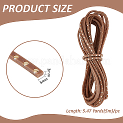 Flat Leather Craft Shoemaker Cord with Metal Rivet&nbsp;LS-AJEW-WH0561-08A