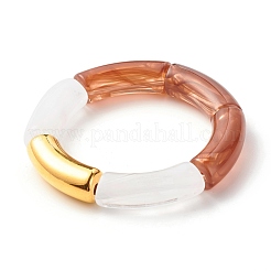 Chunky Acrylic Tube Beads Stretch Bracelets Set for Girl Women&nbsp;BJEW-JB07319