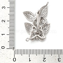 Brass Micro Pave Clear Cubic Zirconia Fold Over Clasps&nbsp;KK-G505-24C-P