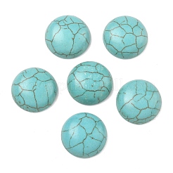 Craft Findings Dyed Synthetic Turquoise Gemstone Flat Back Dome Cabochons&nbsp;TURQ-S266-14mm-01