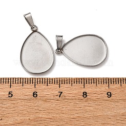 304 Stainless Steel Pendant Cabochon Settings&nbsp;STAS-D379-01B-P