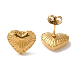 Ion Plating(IP) 304 Stainless Steel Heart Stud Earrings for Women&nbsp;EJEW-Z066-11G