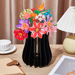 Wooden Puzzle Flower Vase Figurines&nbsp;DIY-WH0740-14
