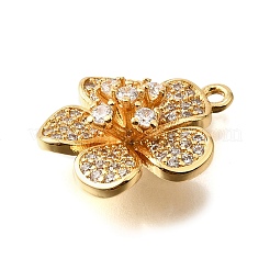 Brass Micro Pave Clear Cubic Zirconia Pendants&nbsp;X1-KK-U065-02A-G