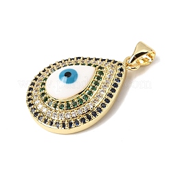 Brass Micro Pave Cubic Zirconia Pendants&nbsp;KK-H267-002G-02