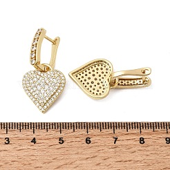Brass Micro Pave Cubic Zirconia Hoop Dangle Earrings&nbsp;EJEW-G471-15G-01