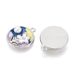 Rack Plating Alloy Enamel Pendants&nbsp;ENAM-N065-16P