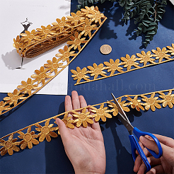 Ethnic Style Polyester Metallic Thread Embroidery Floral Trimming&nbsp;SRIB-WH0011-137A