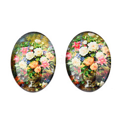 Glass Oval Flatback Cabochons for DIY Projects&nbsp;GGLA-WH0001-16