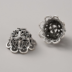 Tibetan Style Alloy Bead Caps&nbsp;LS-TIBE-WH0005-027AS