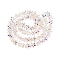 Electroplate Transparent Glass Beads Strands&nbsp;EGLA-Q136-01A-04