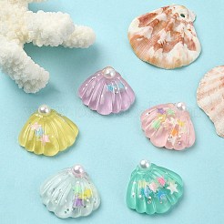 10Pcs 5 Colors Ocean Theme Translucent Resin Cabochons&nbsp;RESI-YW0001-52