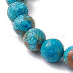 Summer Beach Turtle Dyed Synthetic Turquoise & Round Ocean Jasper Beaded Stretch Bracelets for Women&nbsp;BJEW-JB10937-02