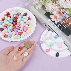 100Pcs UV Plated Opaque Acrylic Beads&nbsp;SACR-ME0001-05