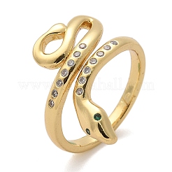 Brass Micro Pave Cubic Zirconia Finger Rings&nbsp;RJEW-C120-30C-G
