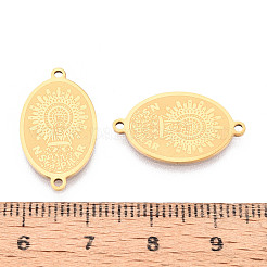 Religion 201 Stainless Steel Oval with Virgin Links Connector Charms&nbsp;STAS-T073-53C-G