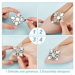 2 Pairs 2 Colors Glass Rhinestone Shoe Decorations&nbsp;AJEW-GO0001-88