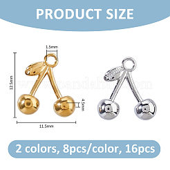 16Pcs 2 Colors 304 Stainless Steel Charms&nbsp;STAS-FH0002-48