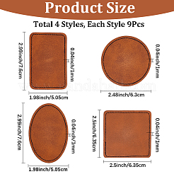 36Pcs 4 Styles PU Leather Labels&nbsp;DIY-CL0001-54