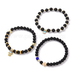 6Pcs 6 Style Natural Mixed Gemstone Beaded Stretch Bracelets Set&nbsp;BJEW-JB09117