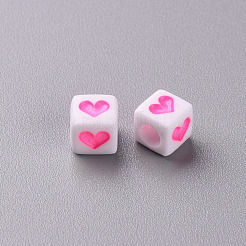 White Opaque Acrylic Beads&nbsp;MACR-T038-12G
