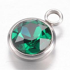 304 Stainless Steel Glass Rhinestone Charms&nbsp;STAS-G082-03