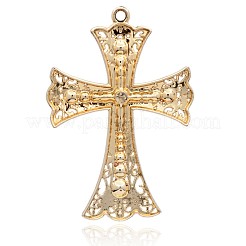 Cadmium Free & Nickel Free & Lead Free Light Gold Plated Alloy Rhinestone Big Pendants&nbsp;ALRI-J026-05G-NR