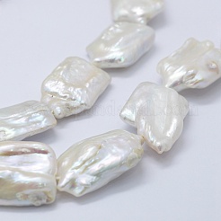 Natural Baroque Pearl Keshi Pearl Beads Strands&nbsp;PEAR-K004-35