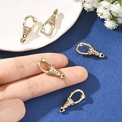 SHEGRACE Brass Micro Pave Clear Cubic Zirconia Spring Gate Clasps&nbsp;XGRQ58768-750G