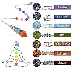 1Pc Natural Chakra Gemstone Dowsing Pendulums&nbsp;AJEW-SC0002-31P