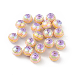 UV Plating Rainbow Iridescent Resin Beads&nbsp;LS-RESI-I048-01F