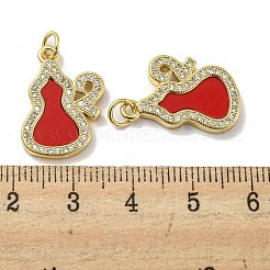 Brass Micro Pave Cubic Zirconia Pendants&nbsp;KK-H457-05G-01