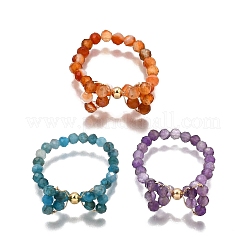 3Pcs Natural Gemstone Rings&nbsp;RJEW-TA00204