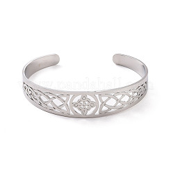 Non-Tarnish 304 Stainless Steel Cuff Bangles&nbsp;BJEW-M234-02P