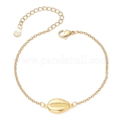3Pcs 3 Styles 304 Stainless Steel Shell Shape Link Bracelets&nbsp;BJEW-JB13421