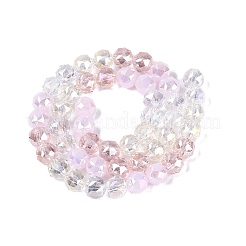 Electroplate Imitation Jade & Opaque & Transparent Glass Beads Strands&nbsp;EGLA-Q135-8MM-A01