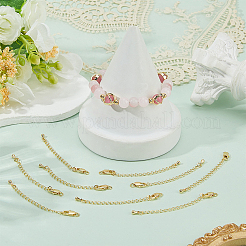 10Pcs Brass Ends with Chains&nbsp;KK-BBC0022-88
