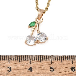 Brass & Cubic Zirconia Pendant Necklaces&nbsp;SA-CBA7E55-04G-02