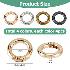 24Pcs 4 Colors Alloy Spring Gate Rings&nbsp;FIND-HS0001-26A