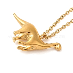 Dinosaur Brass Pendant Necklaces&nbsp;NJEW-B114-01G-04