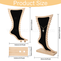 Foot Shaped Bamboo & Velvet Anklet Display Stands&nbsp;ODIS-WH0030-140A