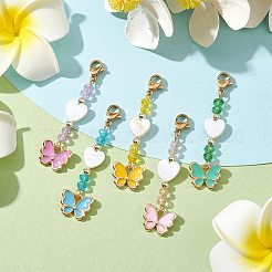 Butterfly Alloy Enamel Pendant Decorations&nbsp;HJEW-JM01775