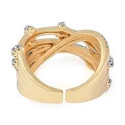Brass Micro Pave Clear Cubic Zirconia Finger Ring&nbsp;RJEW-Q819-27G