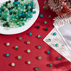 240Pcs 6 Colors Spray Printed Crackle Glass Beads&nbsp;CCG-HY0001-02B